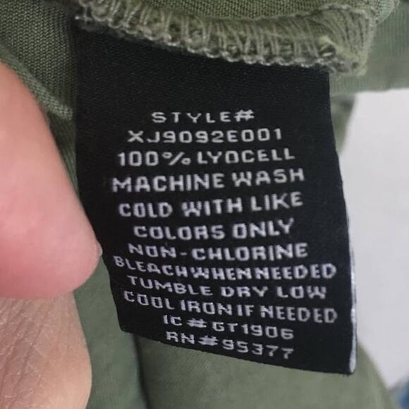 SANCTUARY Draped Front Chambray Anorak Jacket in Army Green  SZ M - Picture 7 of 9